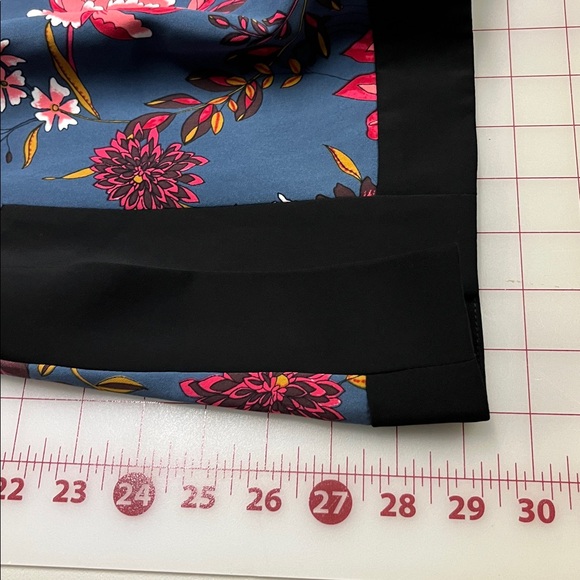 LOFT Dramatic Floral Open Front Black Border Party Travel Career Multi Jacket 16 - Picture 16 of 16